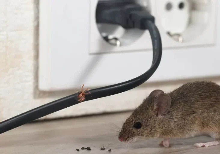 Mouse near a power cord